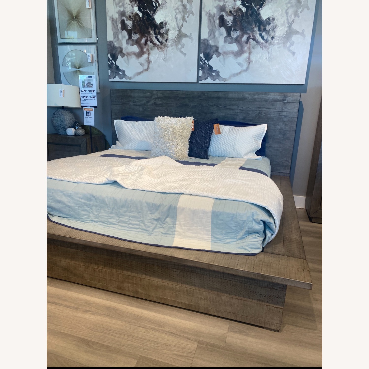 Ashley Furniture Dark Gray Wood Queen Bed - image-1