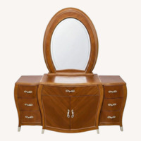 Michael Amini Elegant Wood Dresser with Mirror 