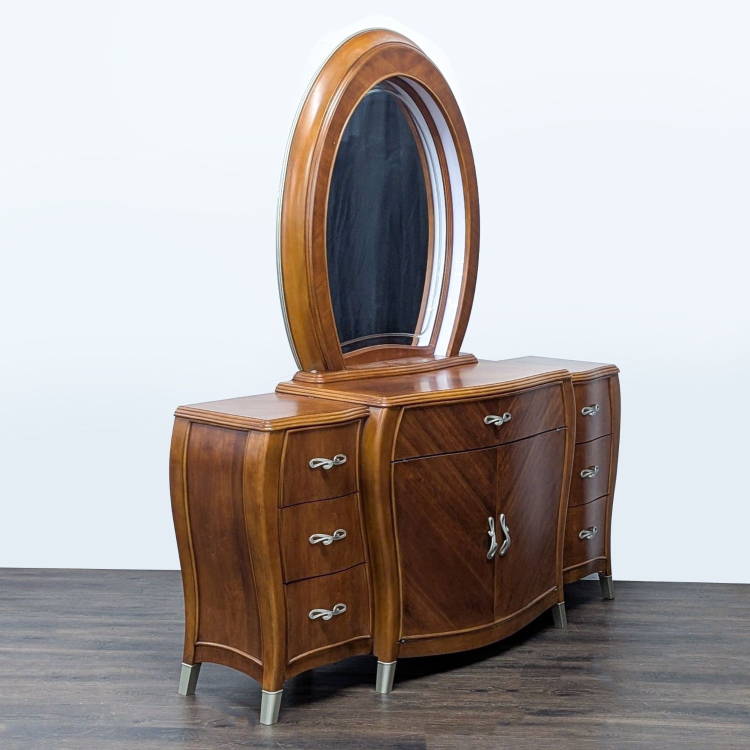 Michael Amini Elegant Wood Dresser with Mirror  - image-3