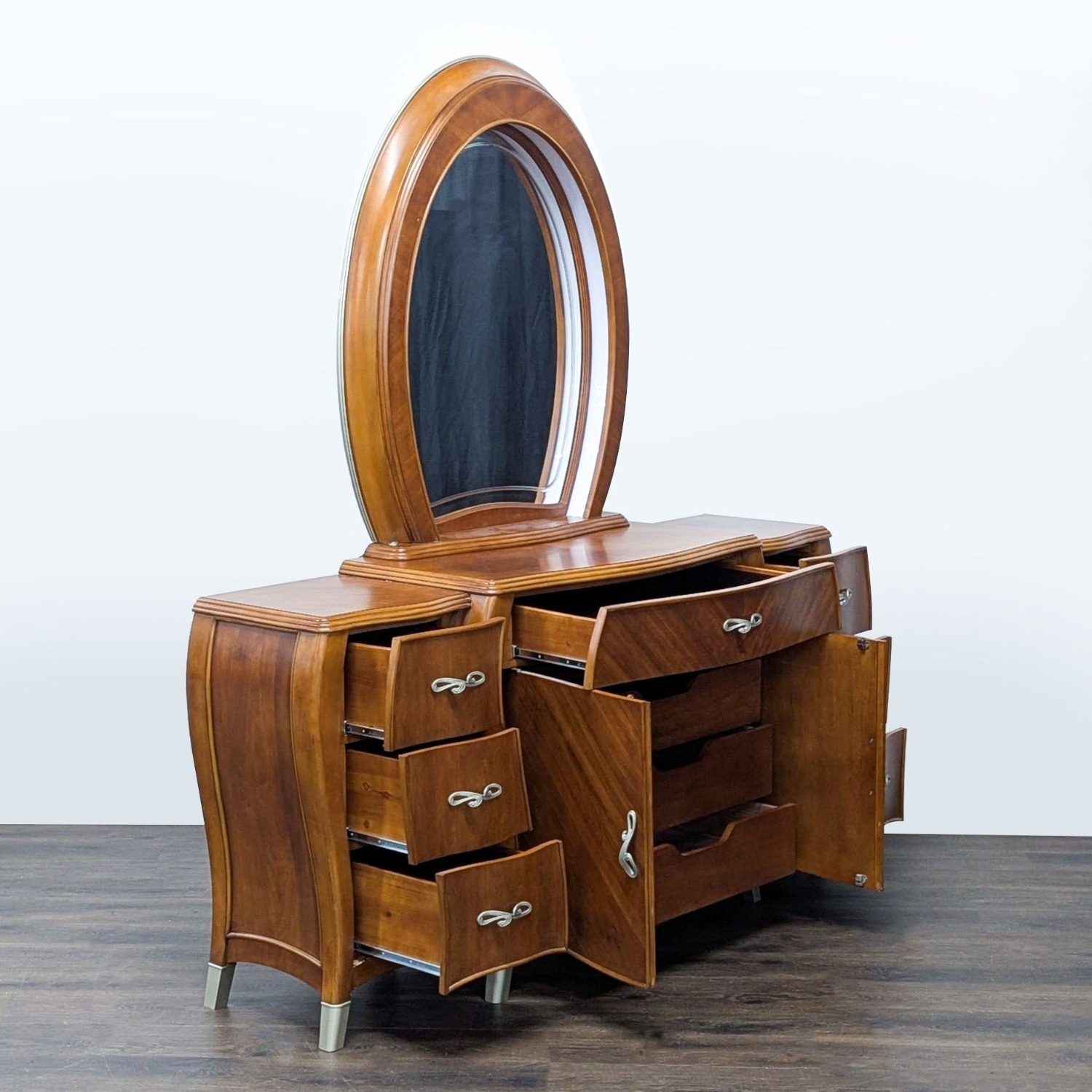 Michael Amini Elegant Wood Dresser with Mirror  - image-4