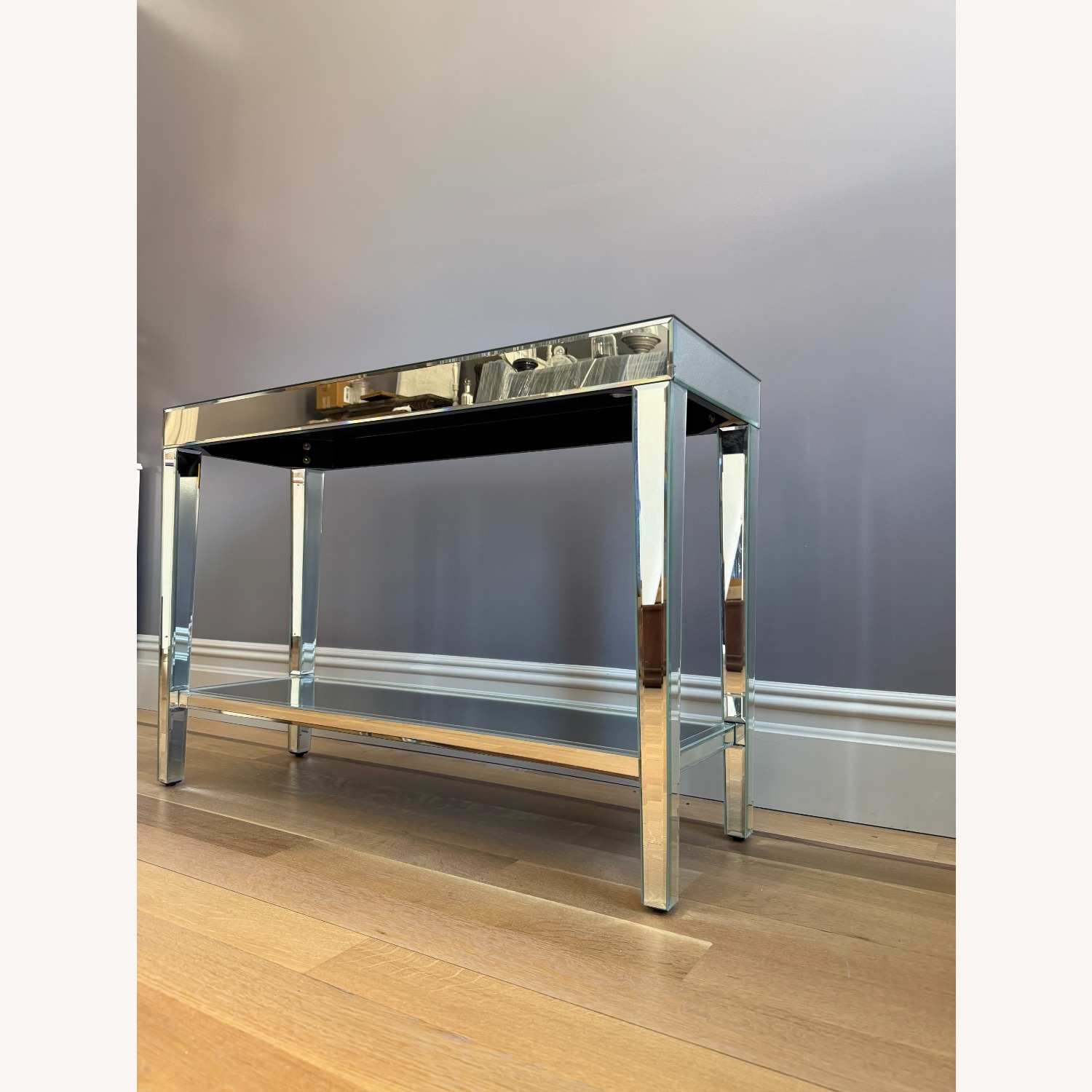 Z Gallerie Silver Mirrored Glass Side Table - image-4