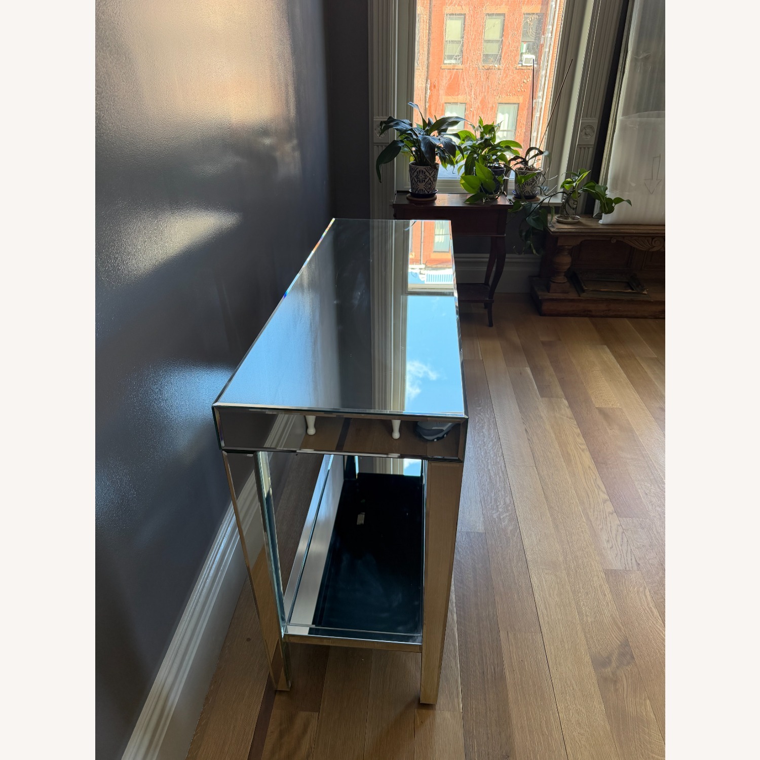 Z Gallerie Silver Mirrored Glass Side Table - image-3