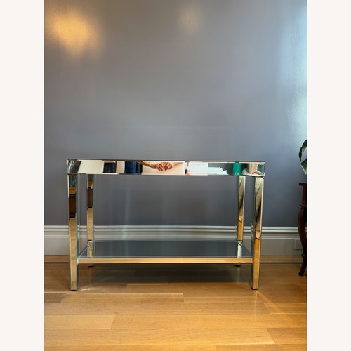Used Z Gallerie Silver Mirrored Glass Side Table for sale on AptDeco