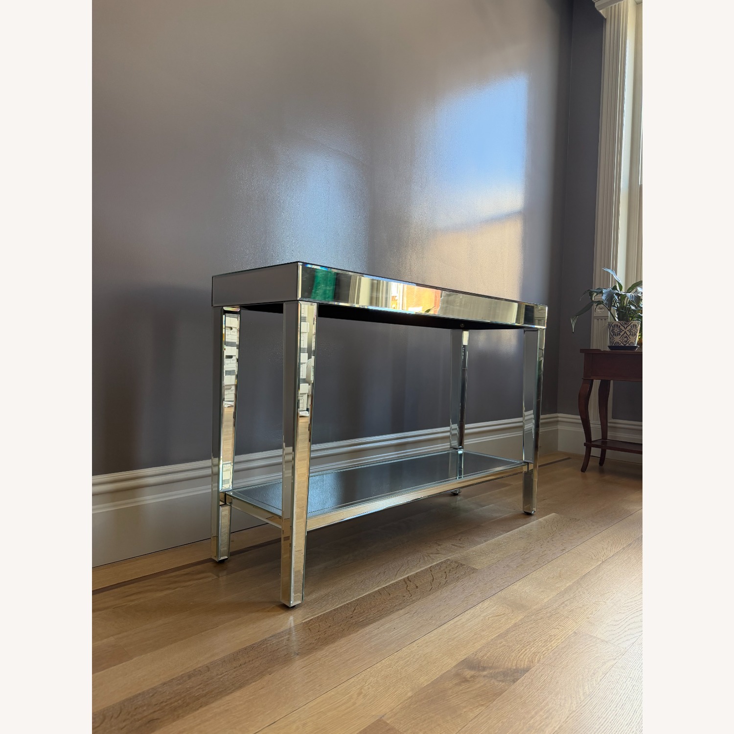 Z Gallerie Silver Mirrored Glass Side Table - image-2
