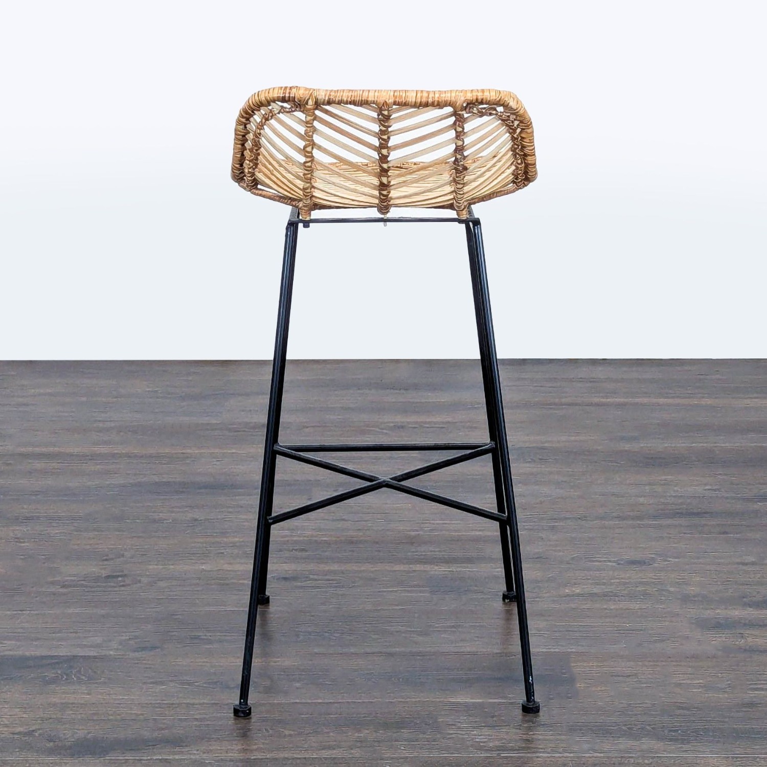 Woven Rattan and Metal Counter Stool	 - image-4