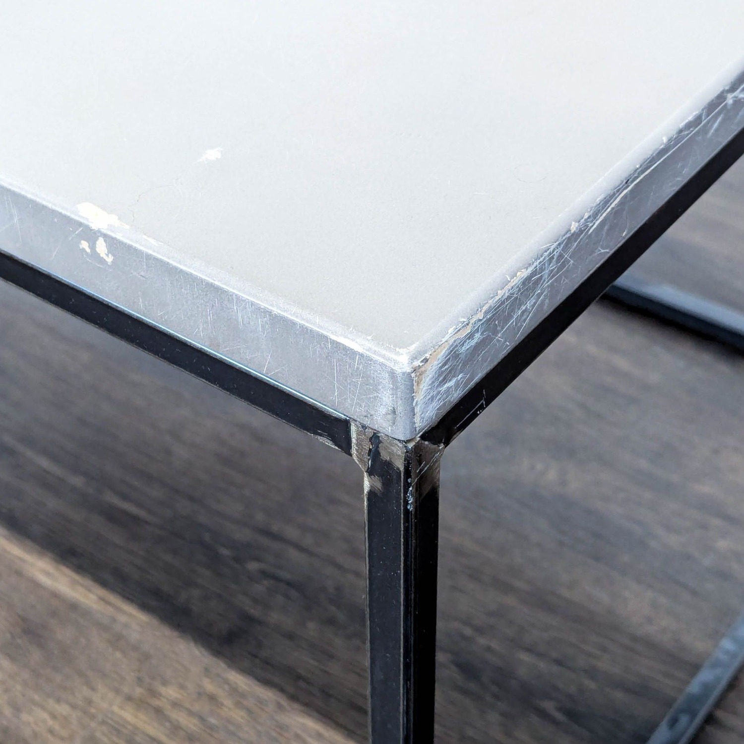 Wood Top Coffee Table on Metal Box Frame	 - image-6