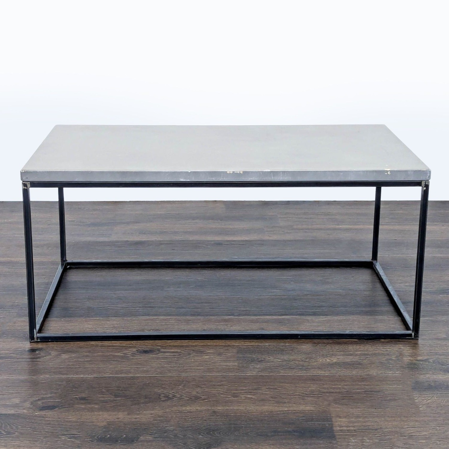 Wood Top Coffee Table on Metal Box Frame	 - image-5