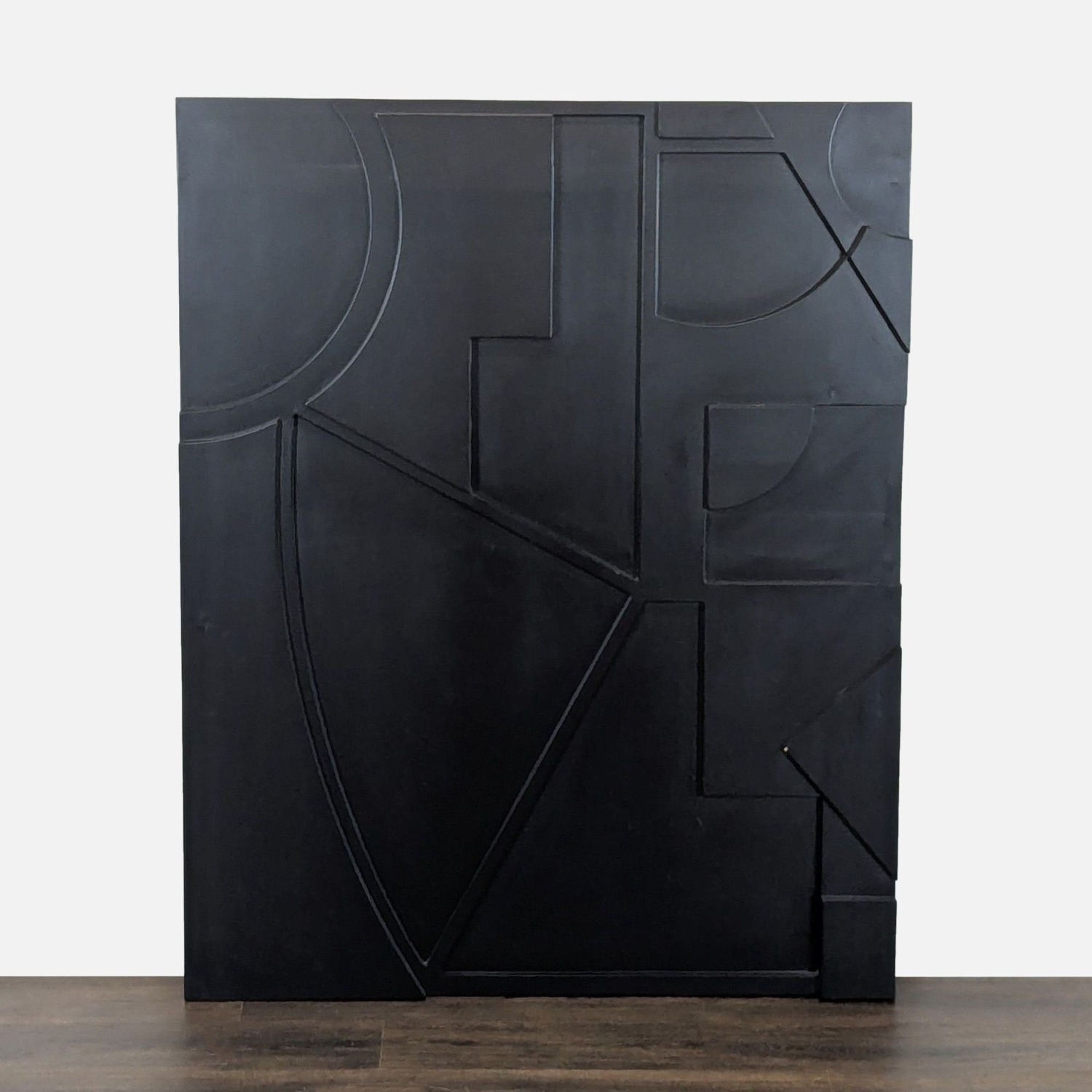 CB2 Racco I Modern Geometric Black Wall Art Panel - image-2