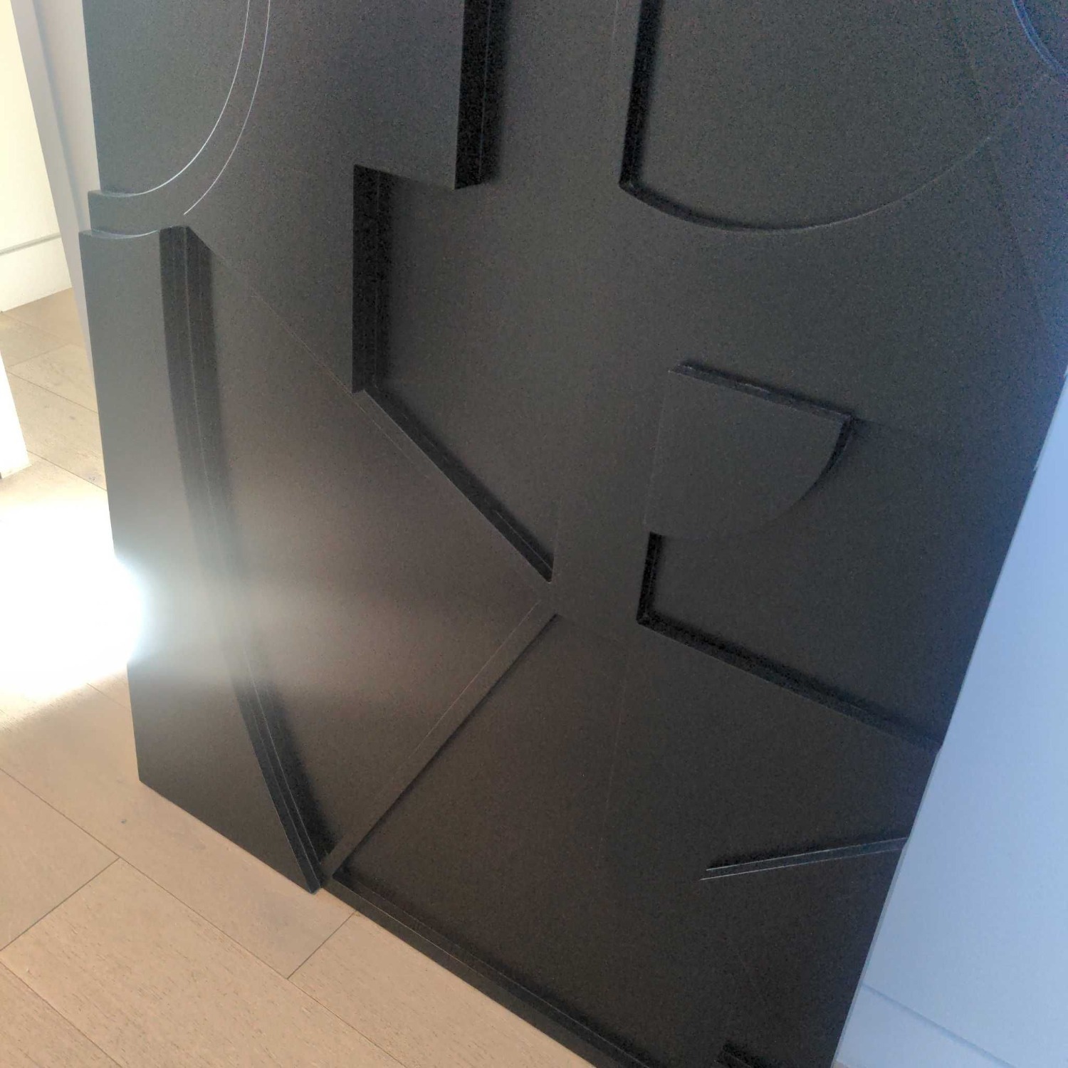 CB2 Racco I Modern Geometric Black Wall Art Panel - image-1