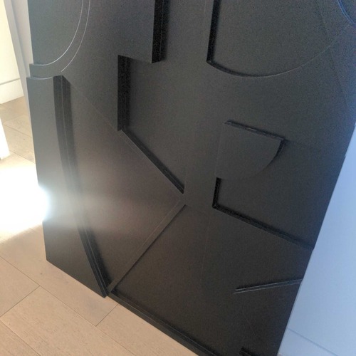 Used CB2 Racco I Modern Geometric Black Wall Art Panel for sale on AptDeco