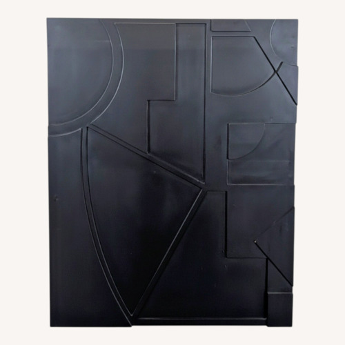 Used CB2 Racco I Modern Geometric Black Wall Art Panel for sale on AptDeco