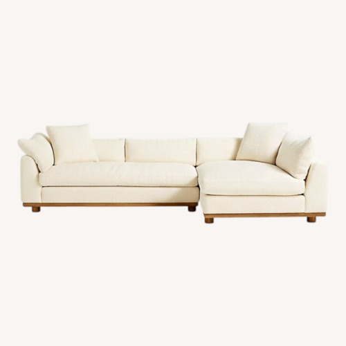 Used Anthropologie White Boucle 2 Piece Sectional for sale on AptDeco