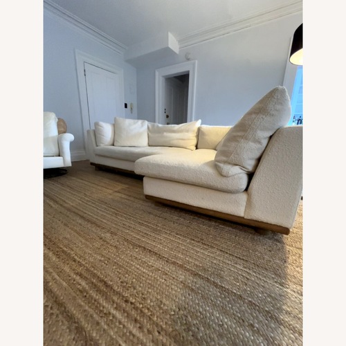 Used Anthropologie White Boucle 2 Piece Sectional for sale on AptDeco