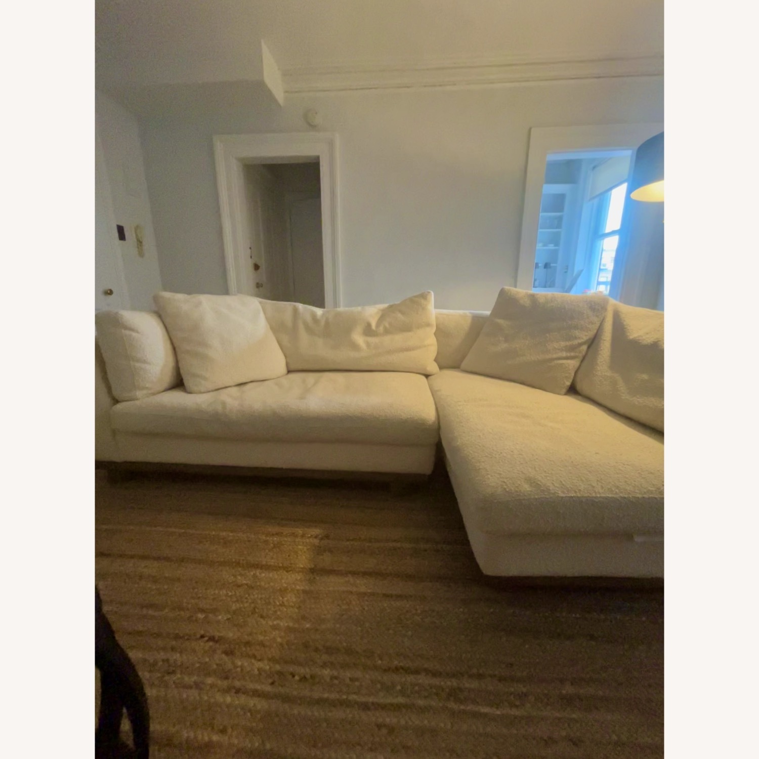 Anthropologie White Boucle 2 Piece Sectional - image-3