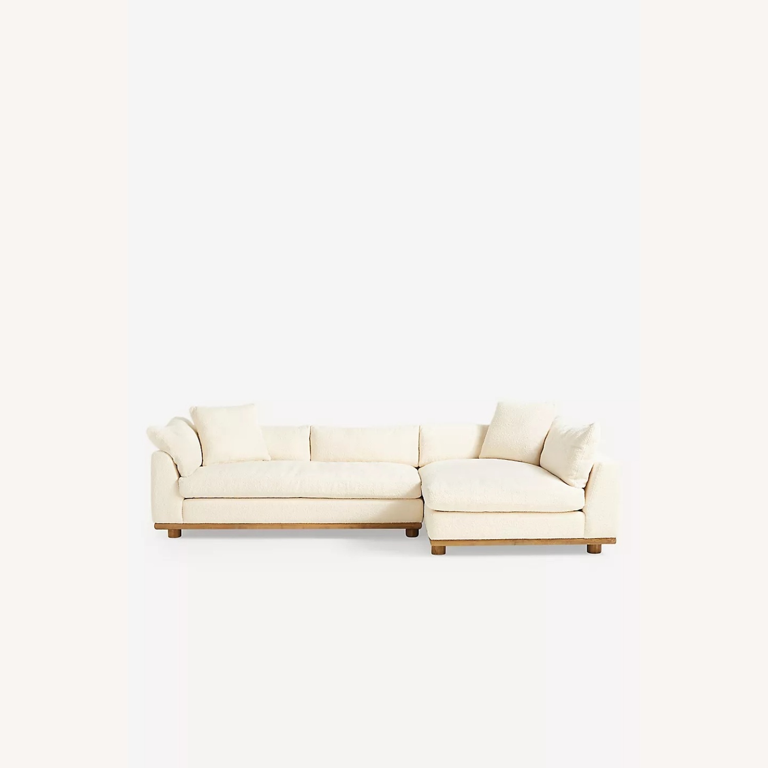 Anthropologie White Boucle 2 Piece Sectional - image-4