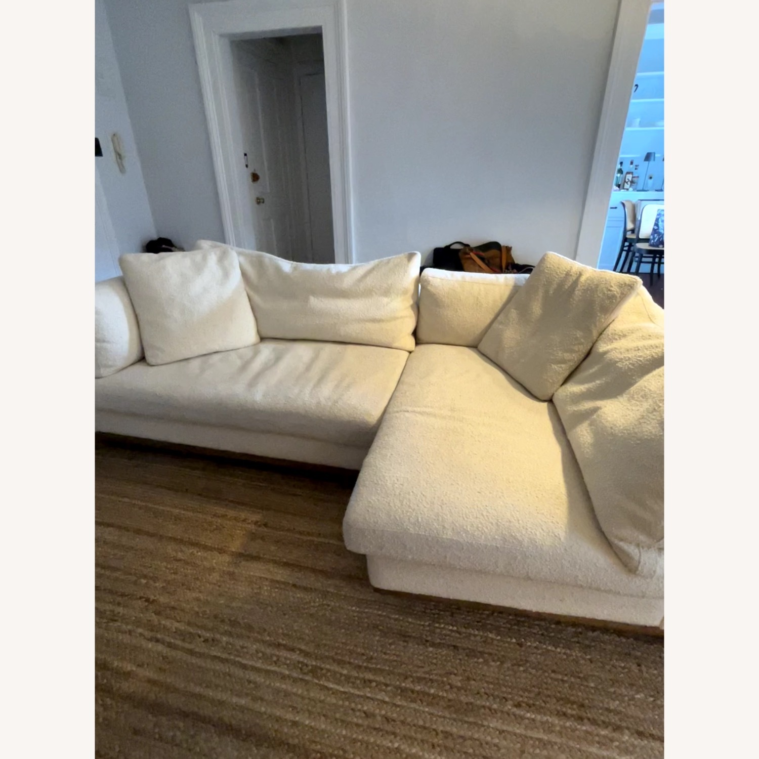 Anthropologie White Boucle 2 Piece Sectional - image-2