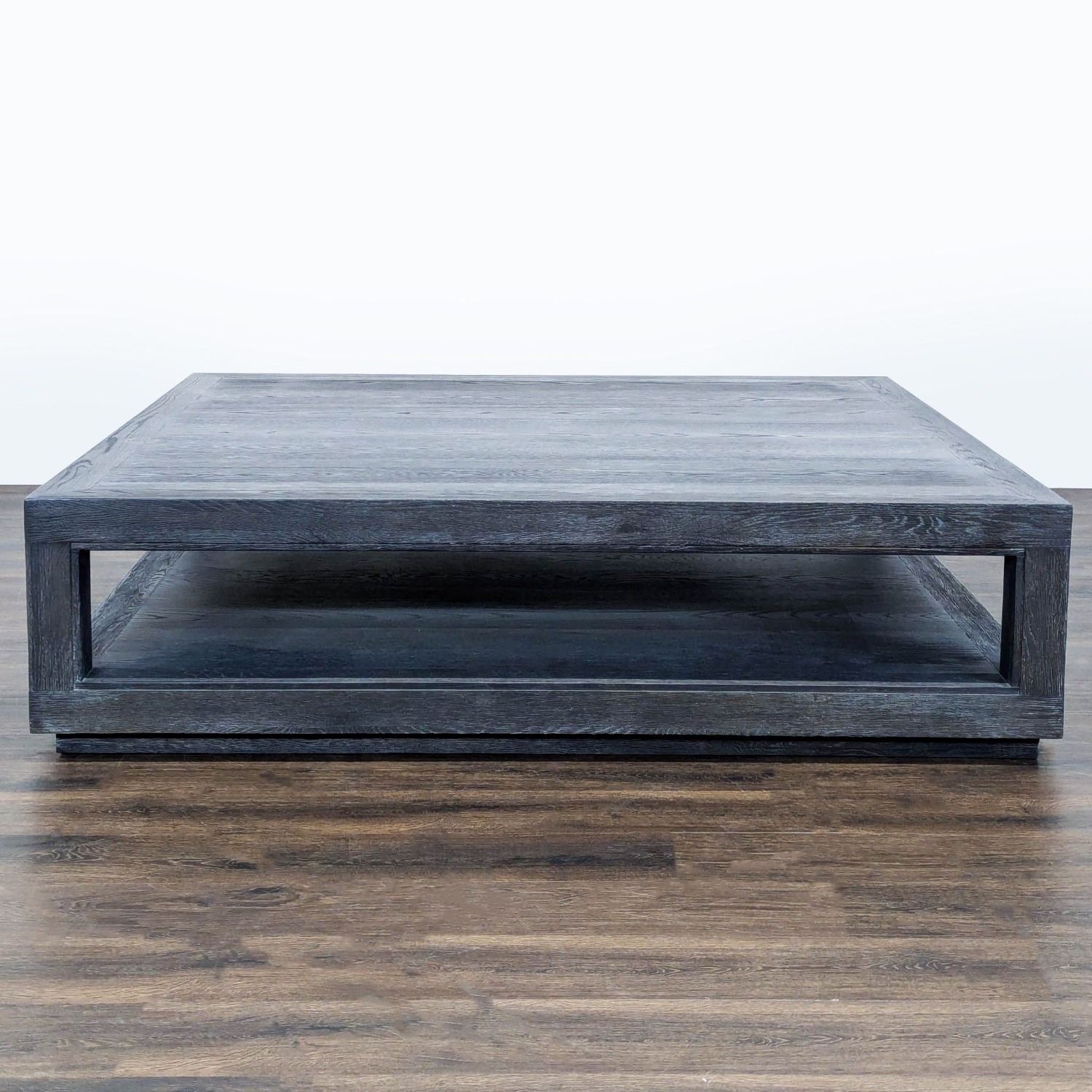 Square Wood Coffee Table with Shelf	 - image-1