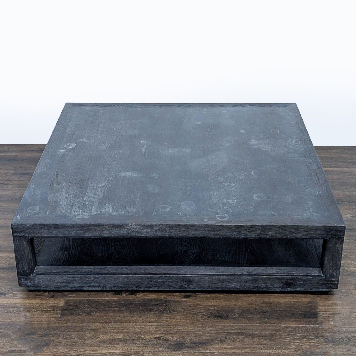 Square Wood Coffee Table with Shelf	 - image-4