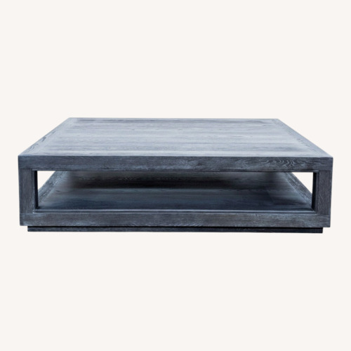 Used Square Wood Coffee Table with Shelf	 for sale on AptDeco