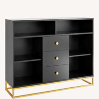 Black 2 Door Sideboard with 3 Drawers