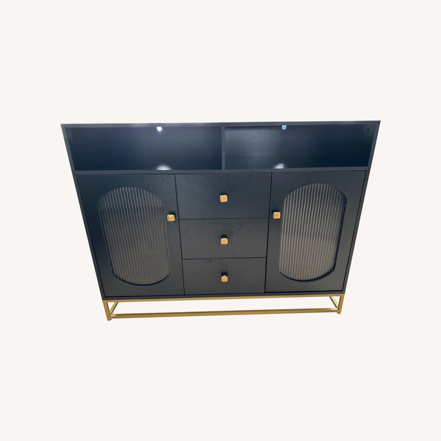 Black 2 Door Sideboard with 3 Drawers - image-4