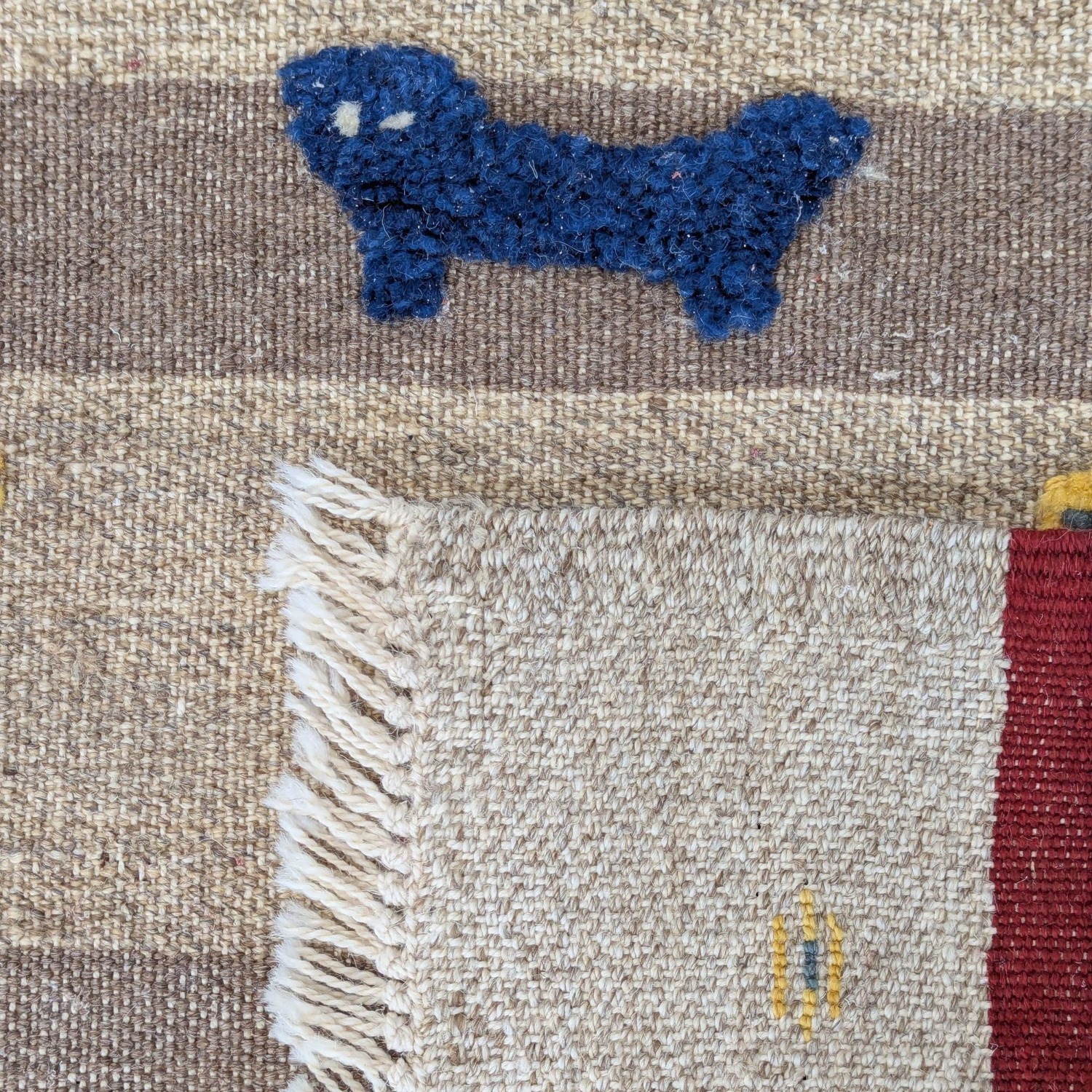 Handmade Turkish Wool Kilim Rug with Animal - image-3
