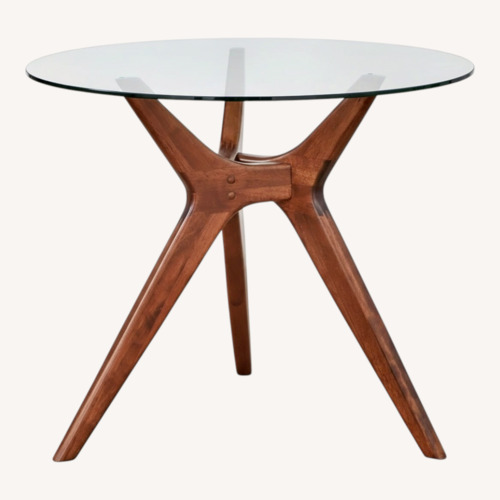 Used Wayfair Round Glass Dining Table for sale on AptDeco