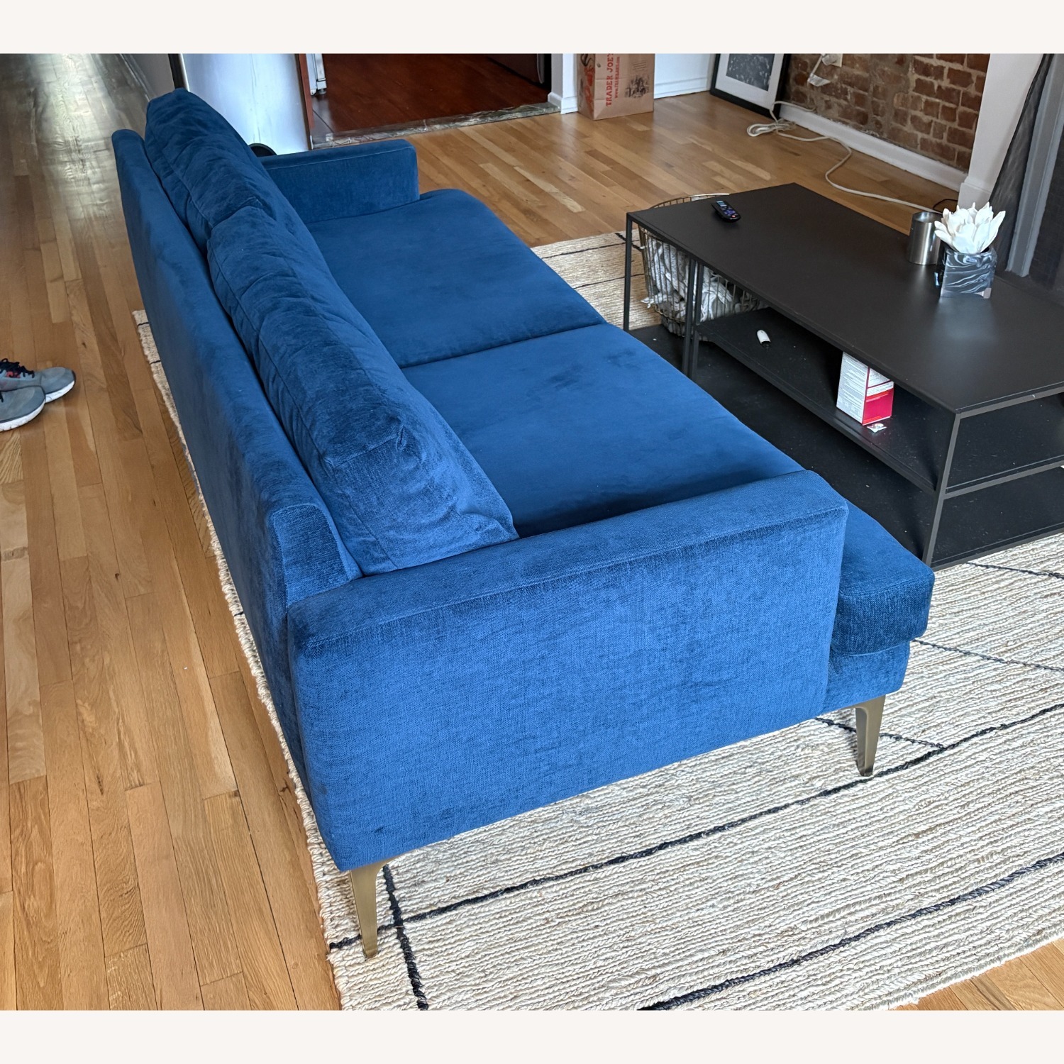 West Elm Andes Multi Seat Sofa in Ink Blue Velvet - image-6