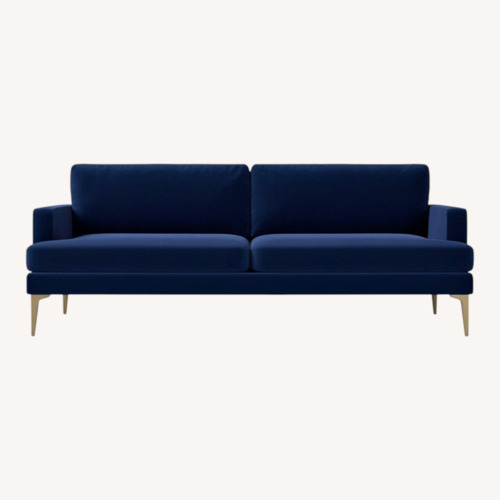 Used West Elm Andes Multi Seat Sofa in Ink Blue Velvet for sale on AptDeco