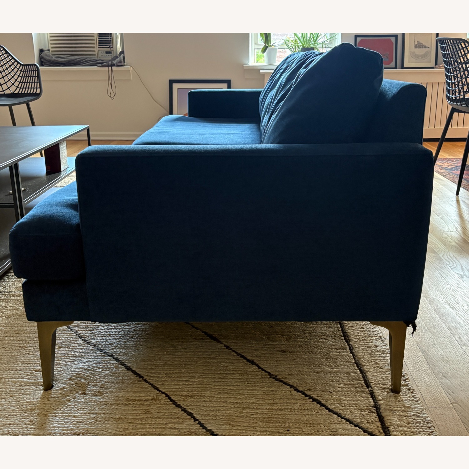 West Elm Andes Multi Seat Sofa in Ink Blue Velvet - image-3