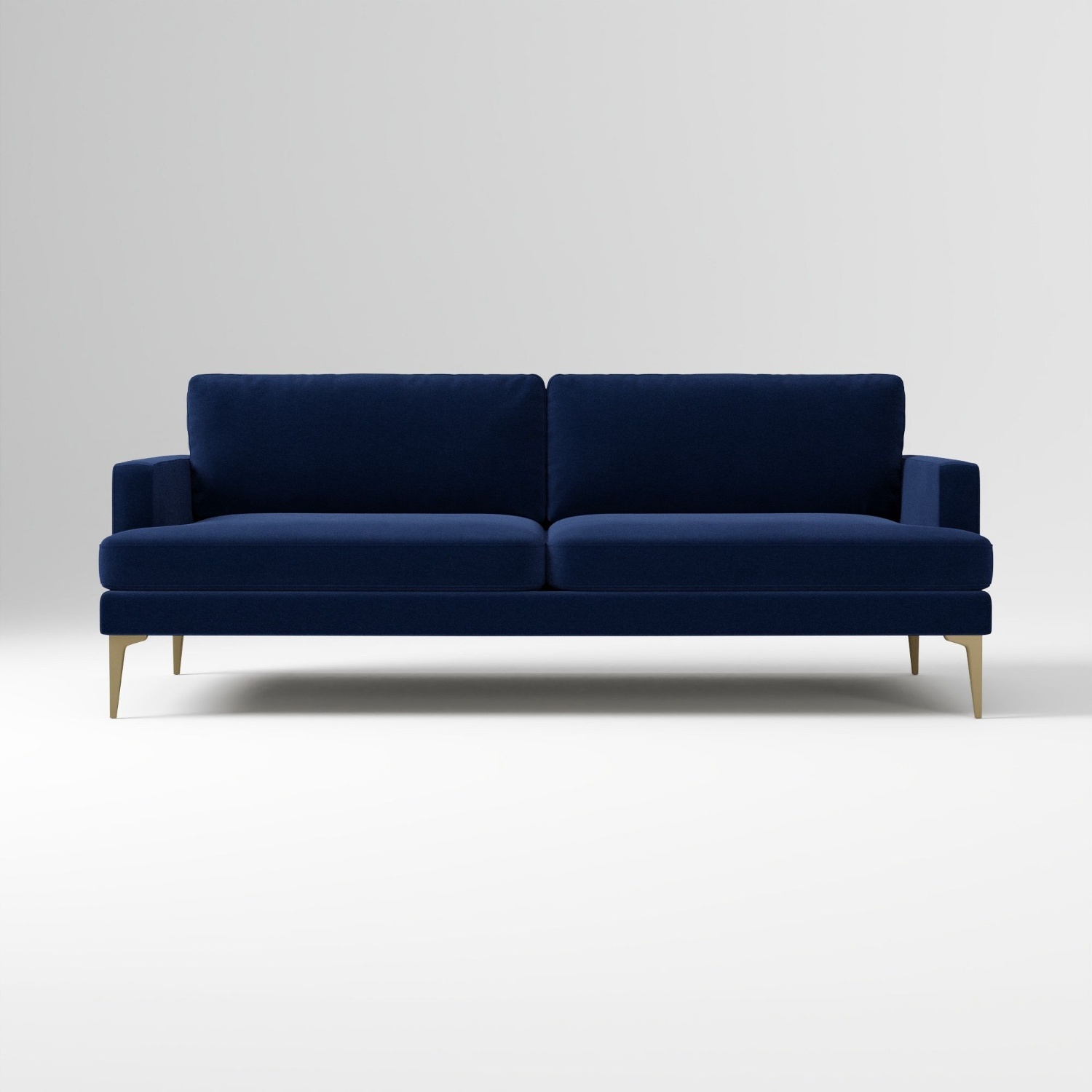 West Elm Andes Multi Seat Sofa in Ink Blue Velvet - image-9