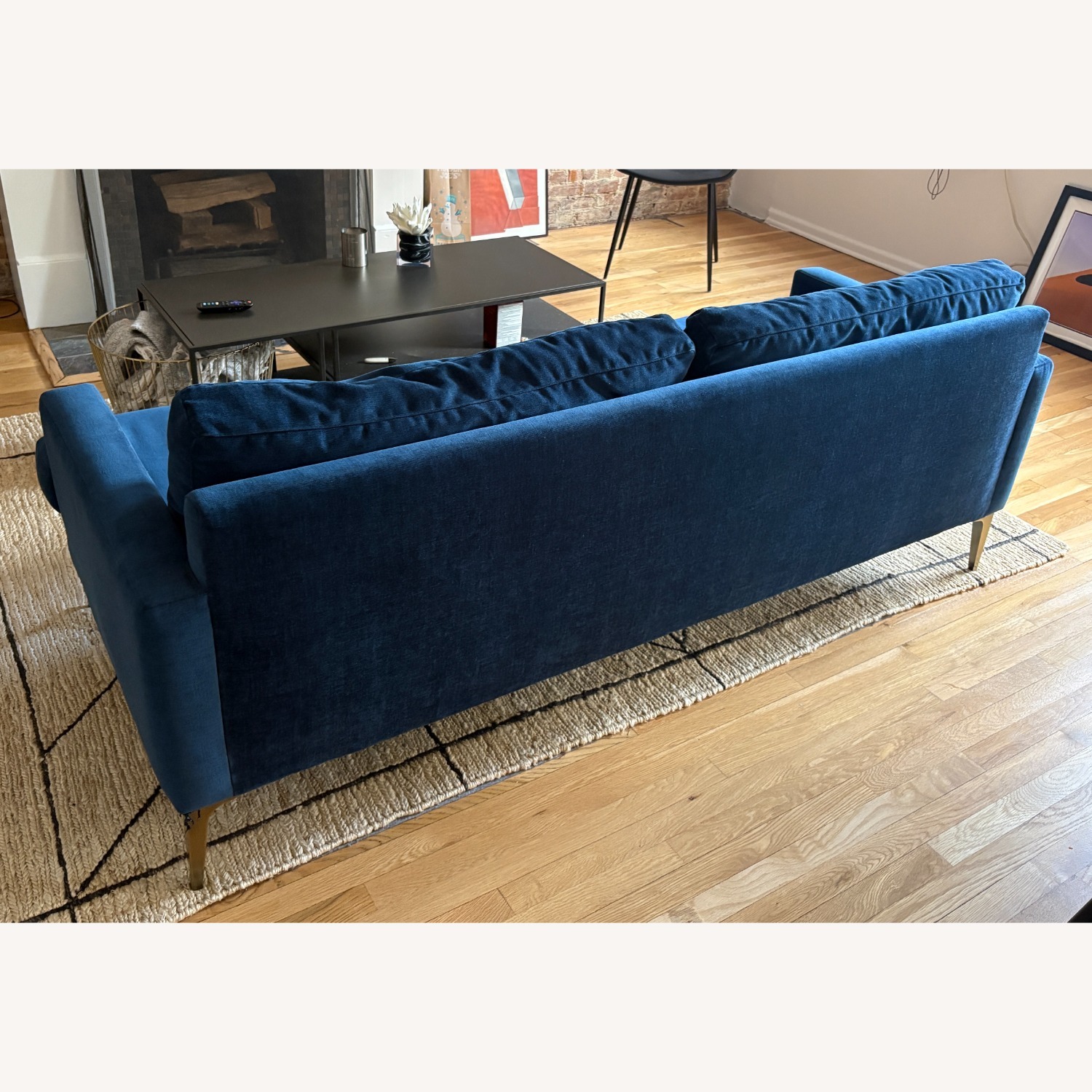 West Elm Andes Multi Seat Sofa in Ink Blue Velvet - image-7
