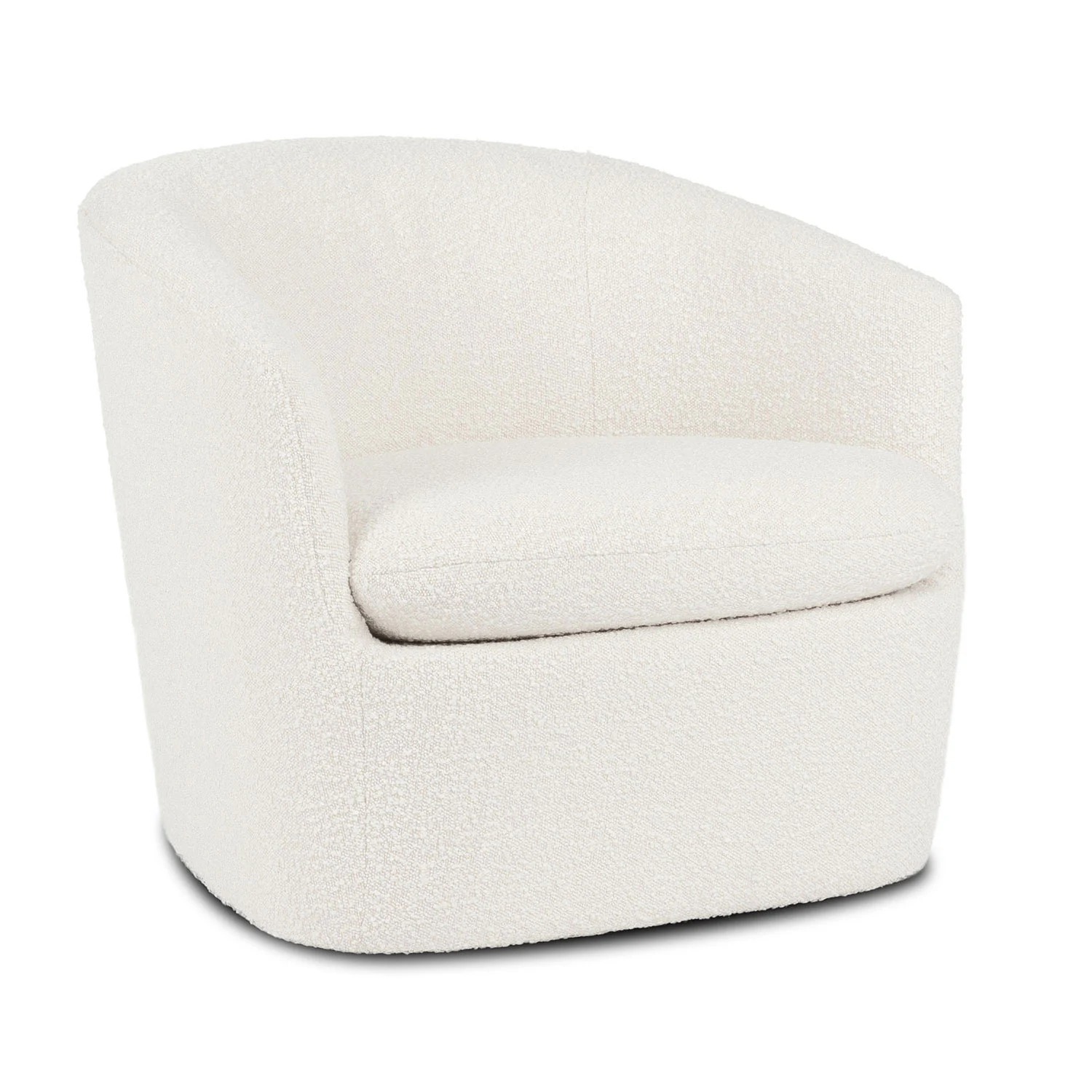 Article Turoy 32.5" Swivel Lounge Chair - Ivory Bouclé - image-1