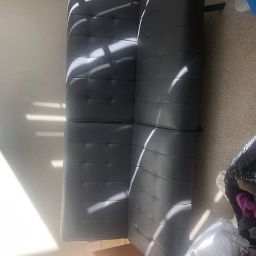 Used Modern Gray Faux Leather Sleeper Sofa  for sale on AptDeco