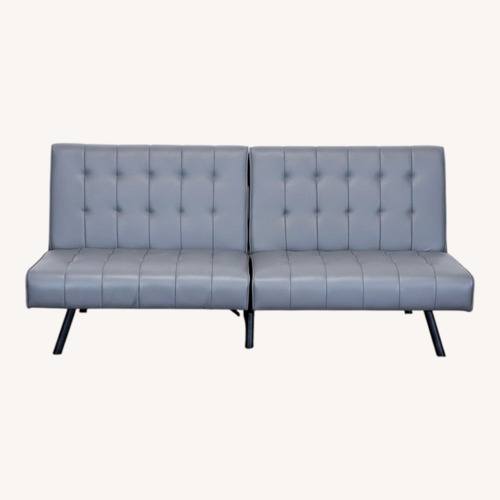 Used Modern Gray Faux Leather Sleeper Sofa  for sale on AptDeco