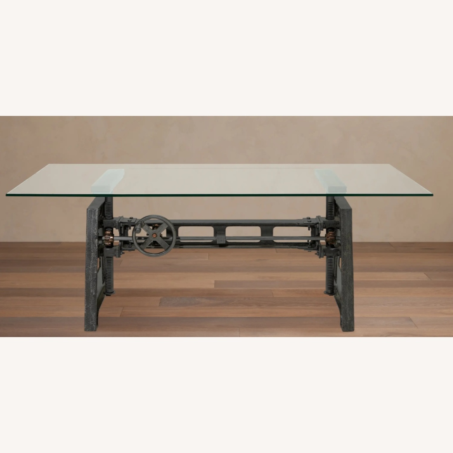 Arhaus Industrial Crank Desk with Glass Top - image-5