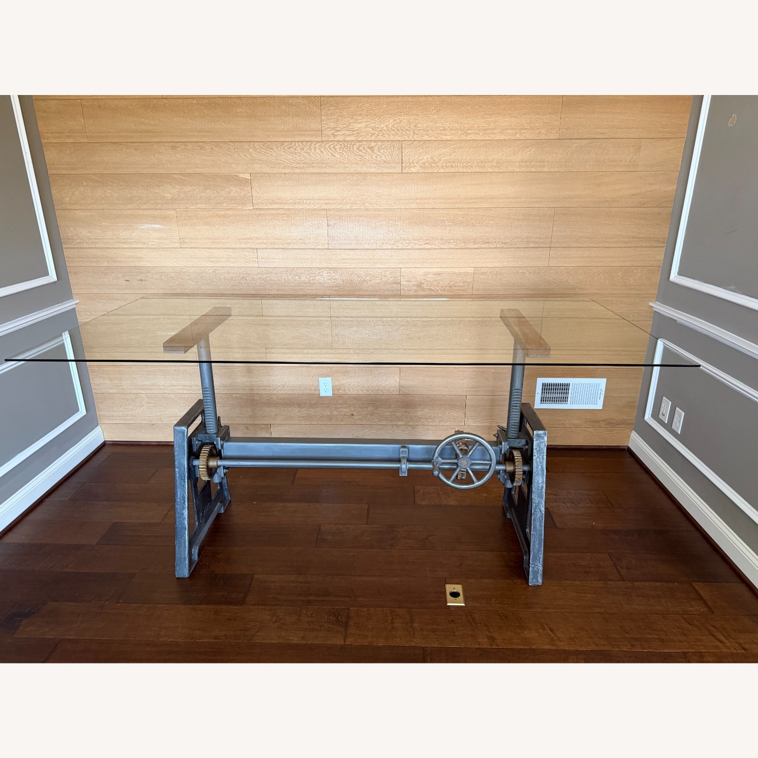 Arhaus Industrial Crank Desk with Glass Top - image-2