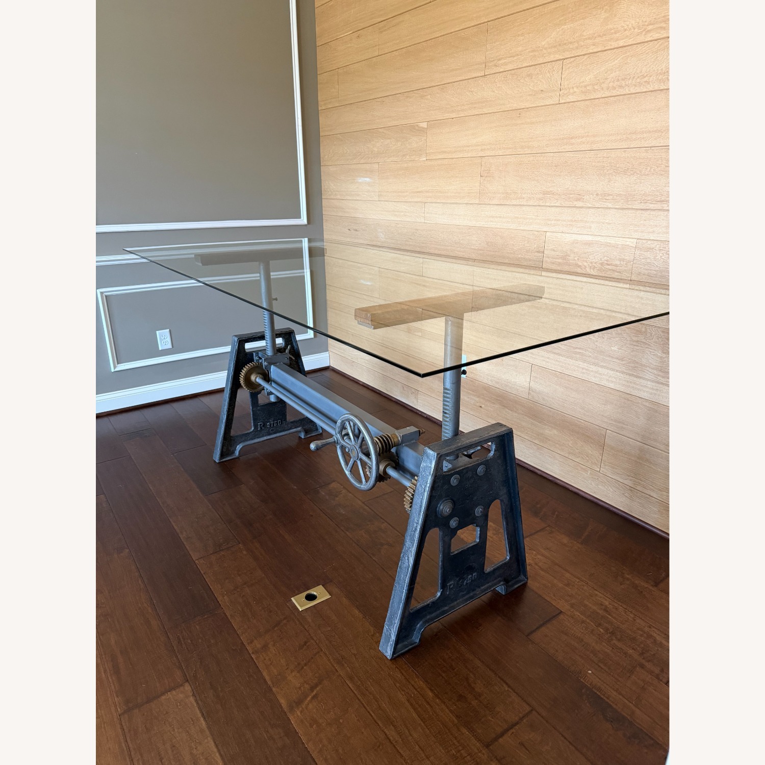 Arhaus Industrial Crank Desk with Glass Top - image-3