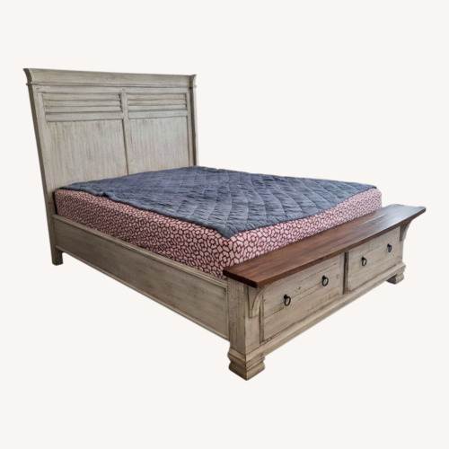 Used Wood Bed With 2 Drawers for sale on AptDeco