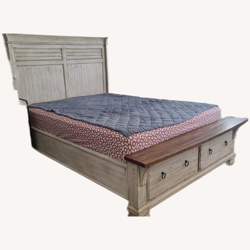 Used Wood Bed With 2 Drawers for sale on AptDeco