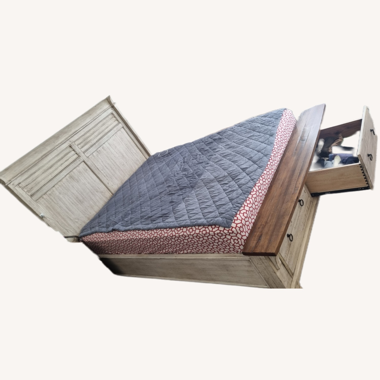 Wood Bed With 2 Drawers - image-3