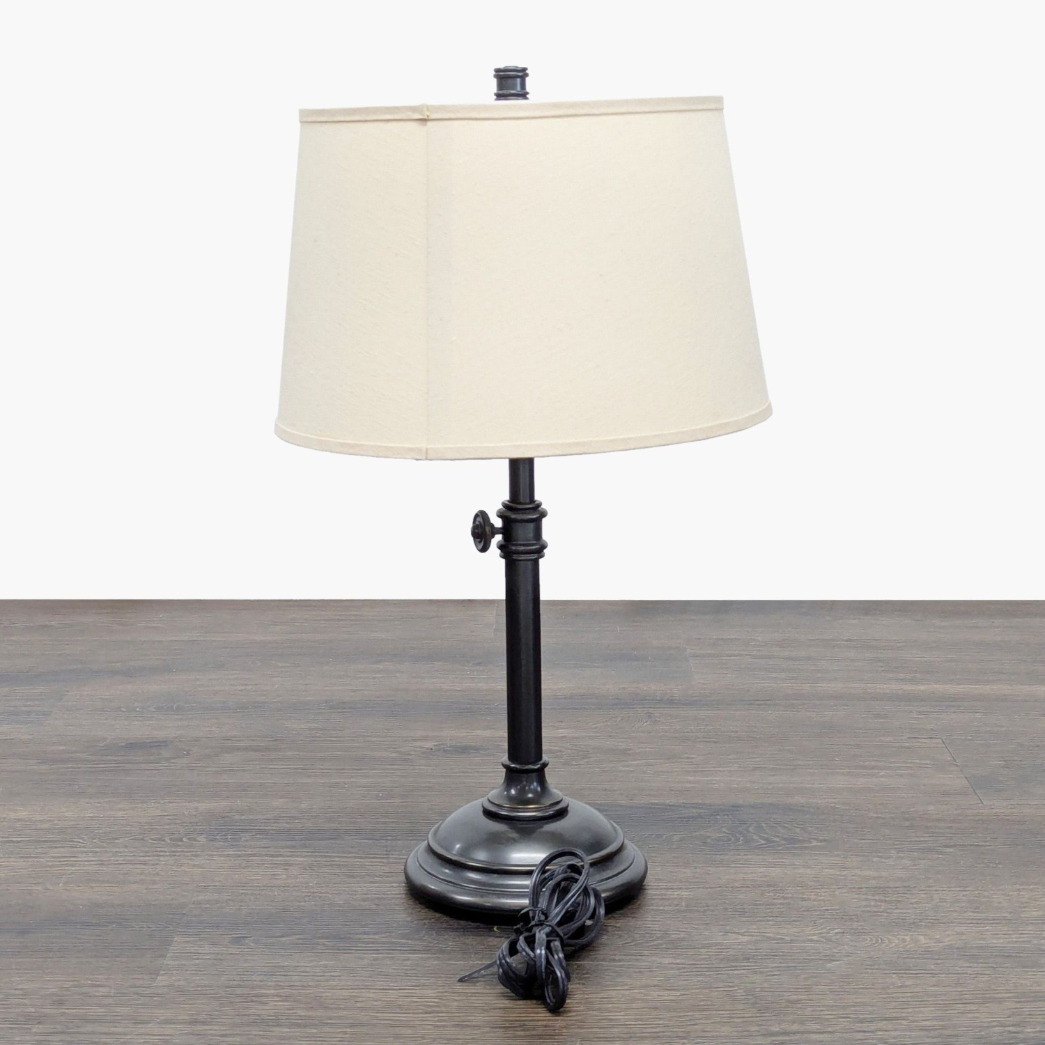 Classic Adjustable Table Lamp with Beige Fabric - image-3