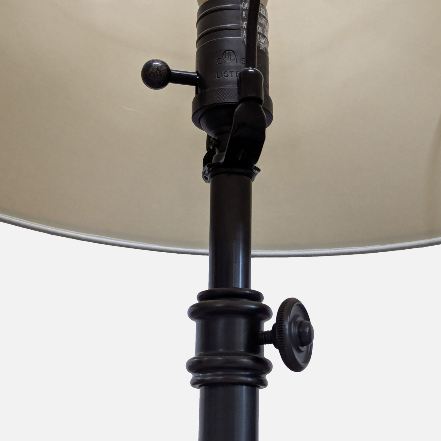 Classic Adjustable Table Lamp with Beige Fabric - image-6