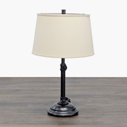 Used Classic Adjustable Table Lamp with Beige Fabric for sale on AptDeco