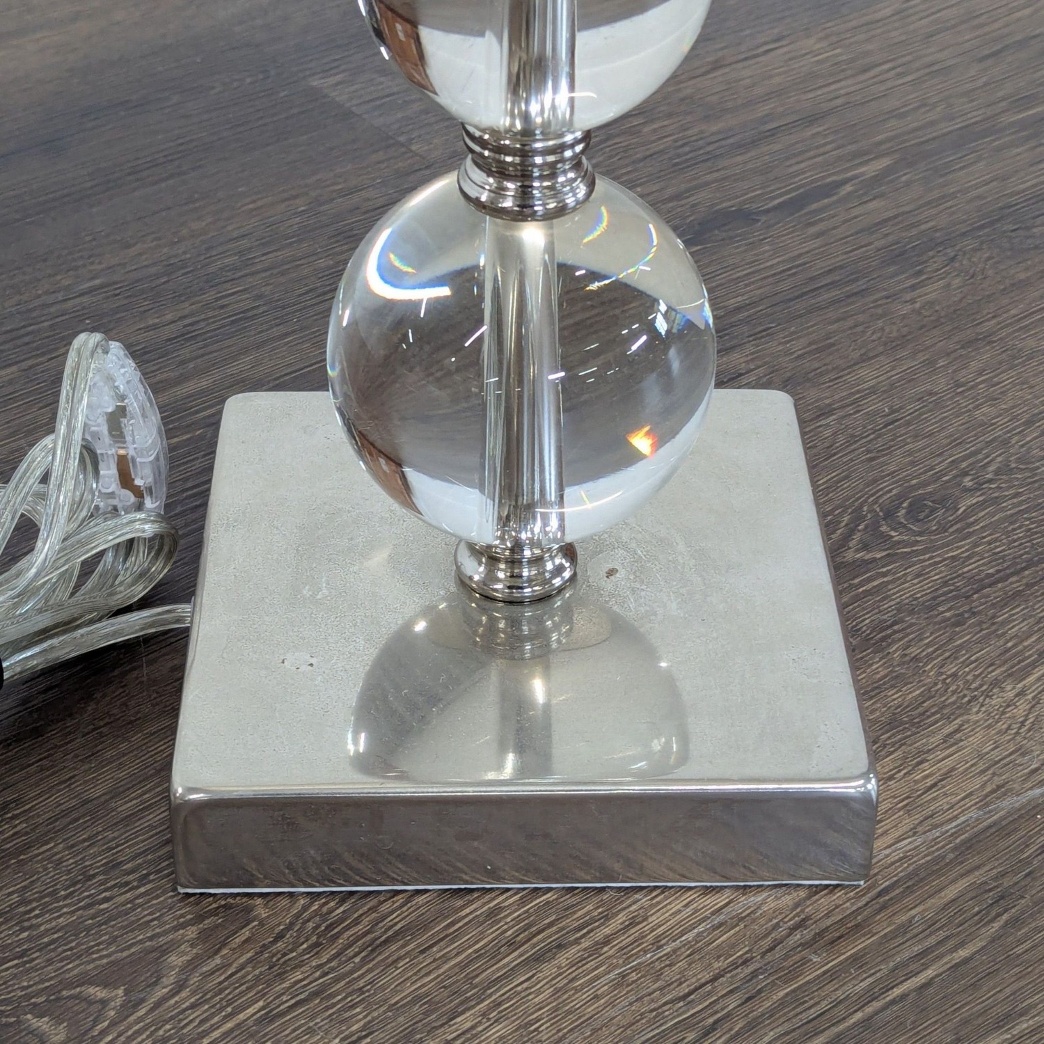 Ikea Modern Table Lamp with Clear Glass Ball Base - image-4