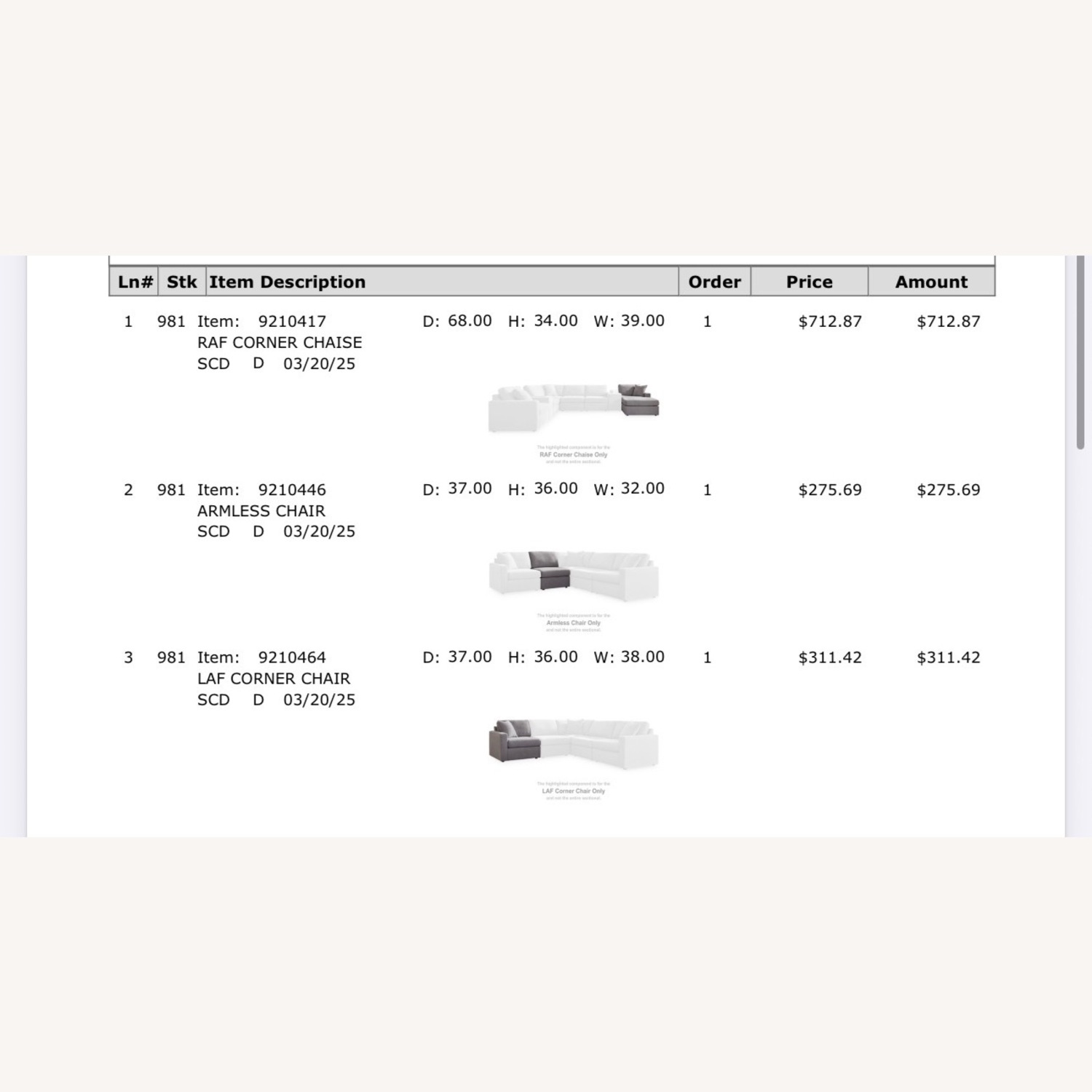 Ashley Furniture 3 Piece Modular W Chaise - image-6