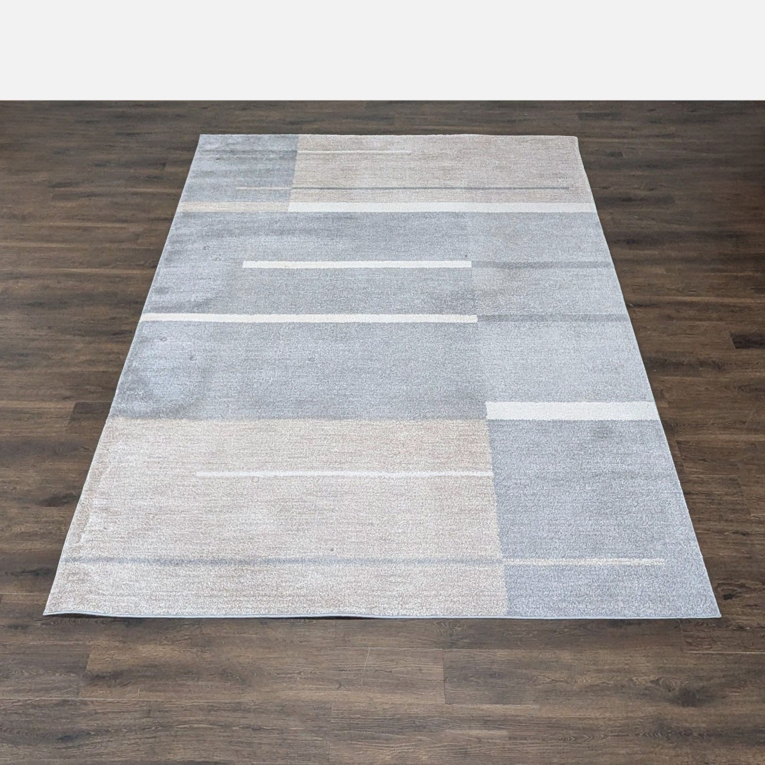 Surya Fowler Modern Geometric Area Rug-Gray & Beige  7' x 10' - image-1