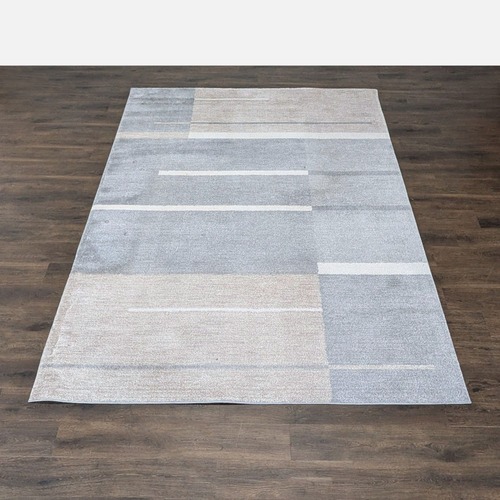 Used Surya Fowler Modern Geometric Area Rug-Gray & Beige  7' x 10' for sale on AptDeco