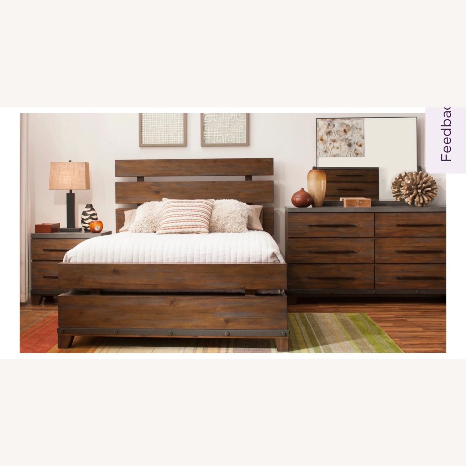 Raymour & Flanigan Santa Cruz Dark Brown Wood Queen Bed - image-6