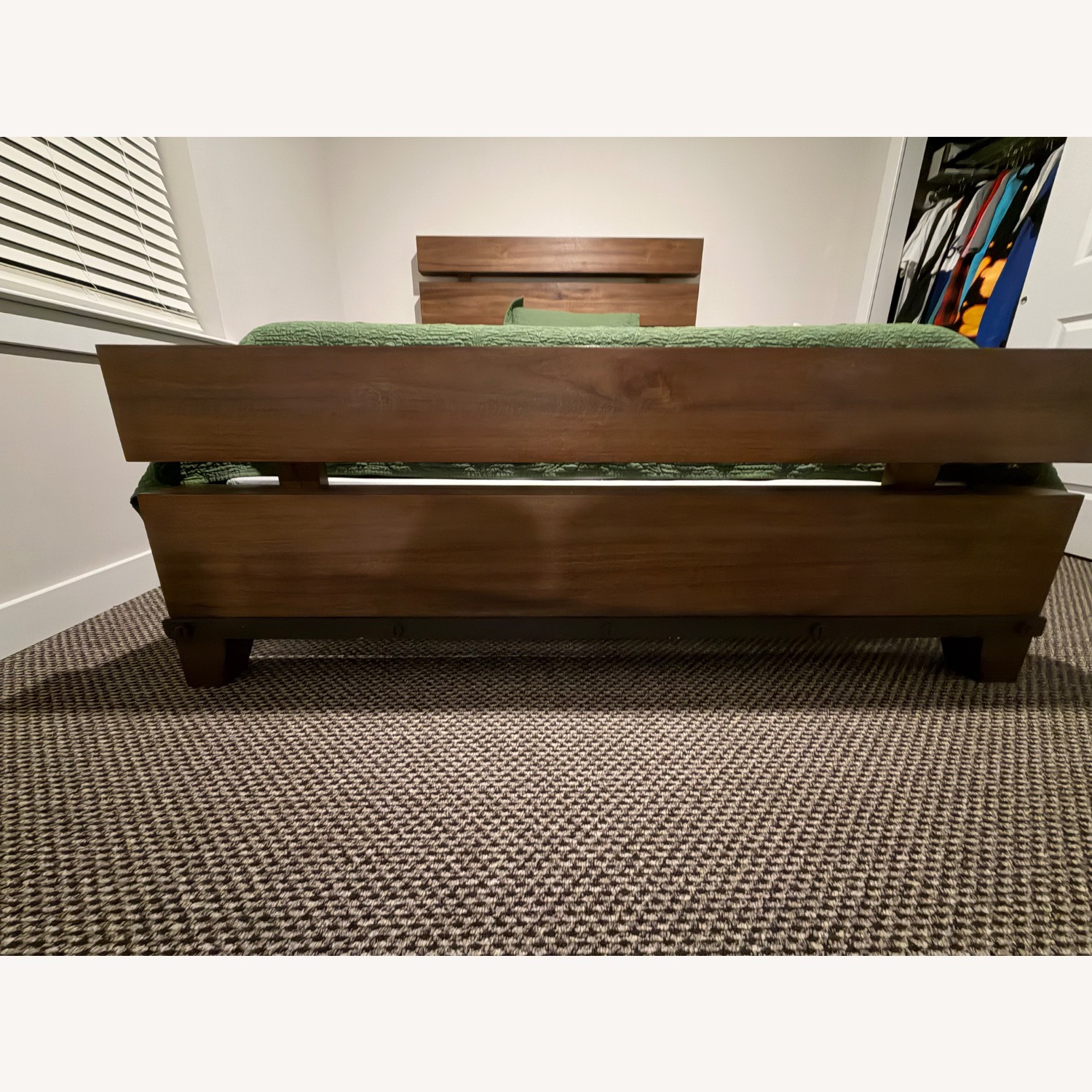 Raymour & Flanigan Santa Cruz Dark Brown Wood Queen Bed - image-4